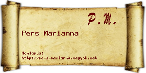 Pers Marianna névjegykártya